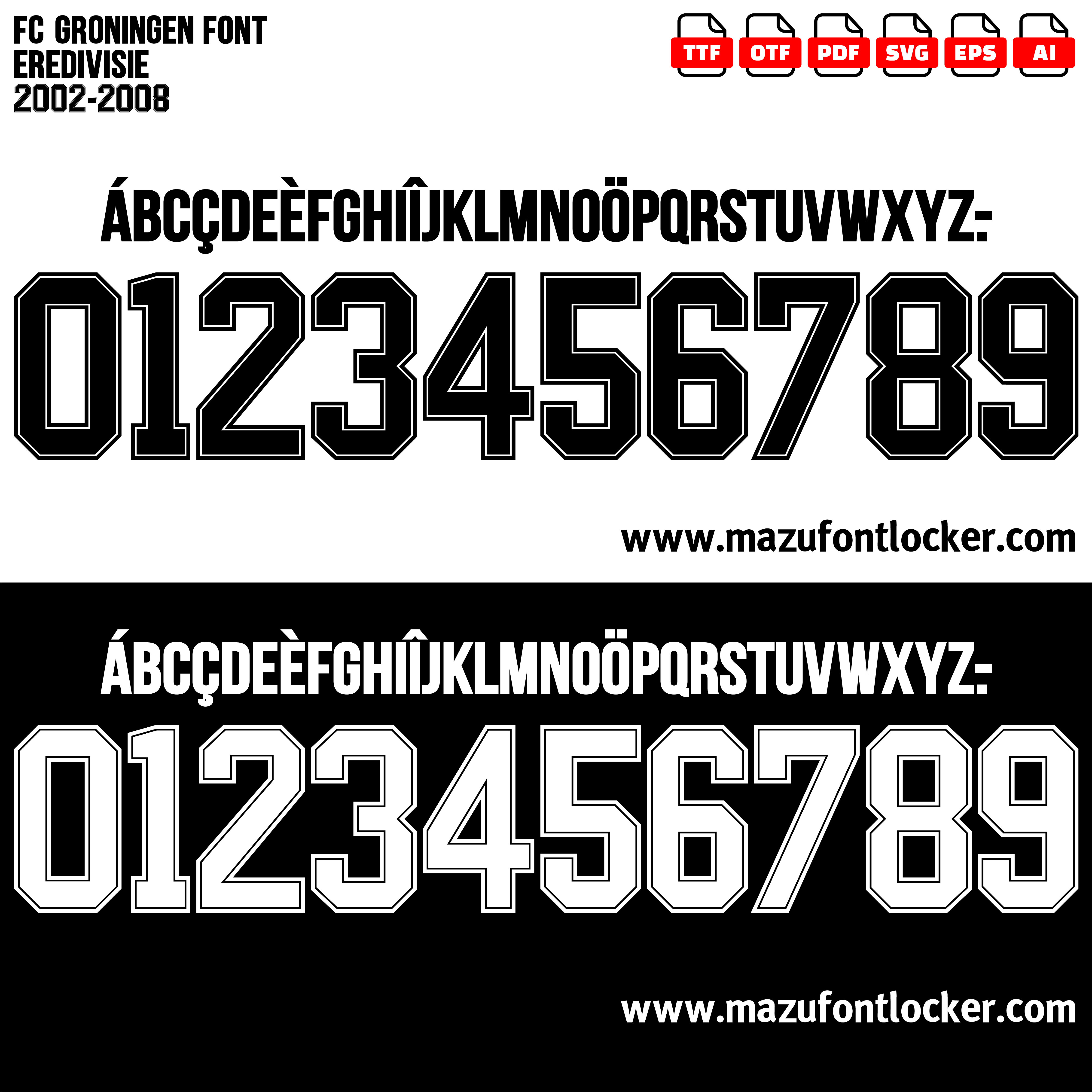 FC Groningen 2002-2008 Font Vector – Stunning Green-White Masterpiece