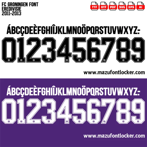 FC Groningen 2011-2013 Font Vector – Legendary Pride of the North Masterpiece