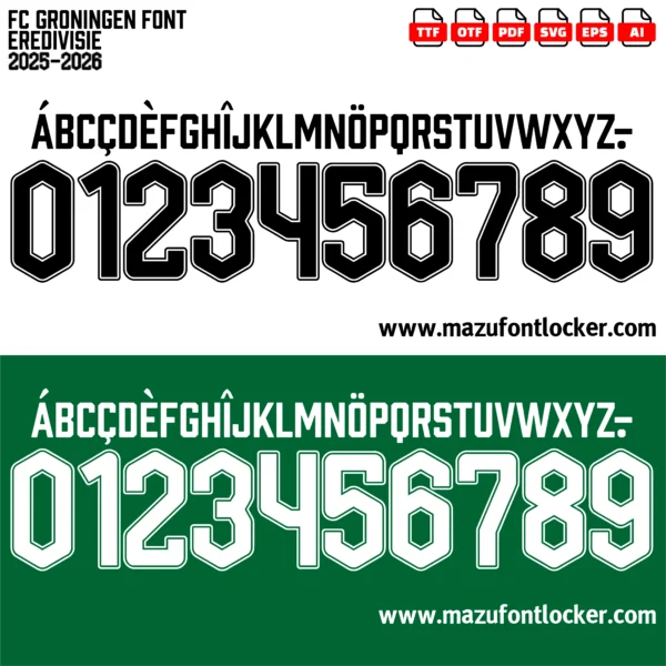 FC Groningen 2025-2026 Font Vector – Ultimate Trots van het Noorden Masterpiece