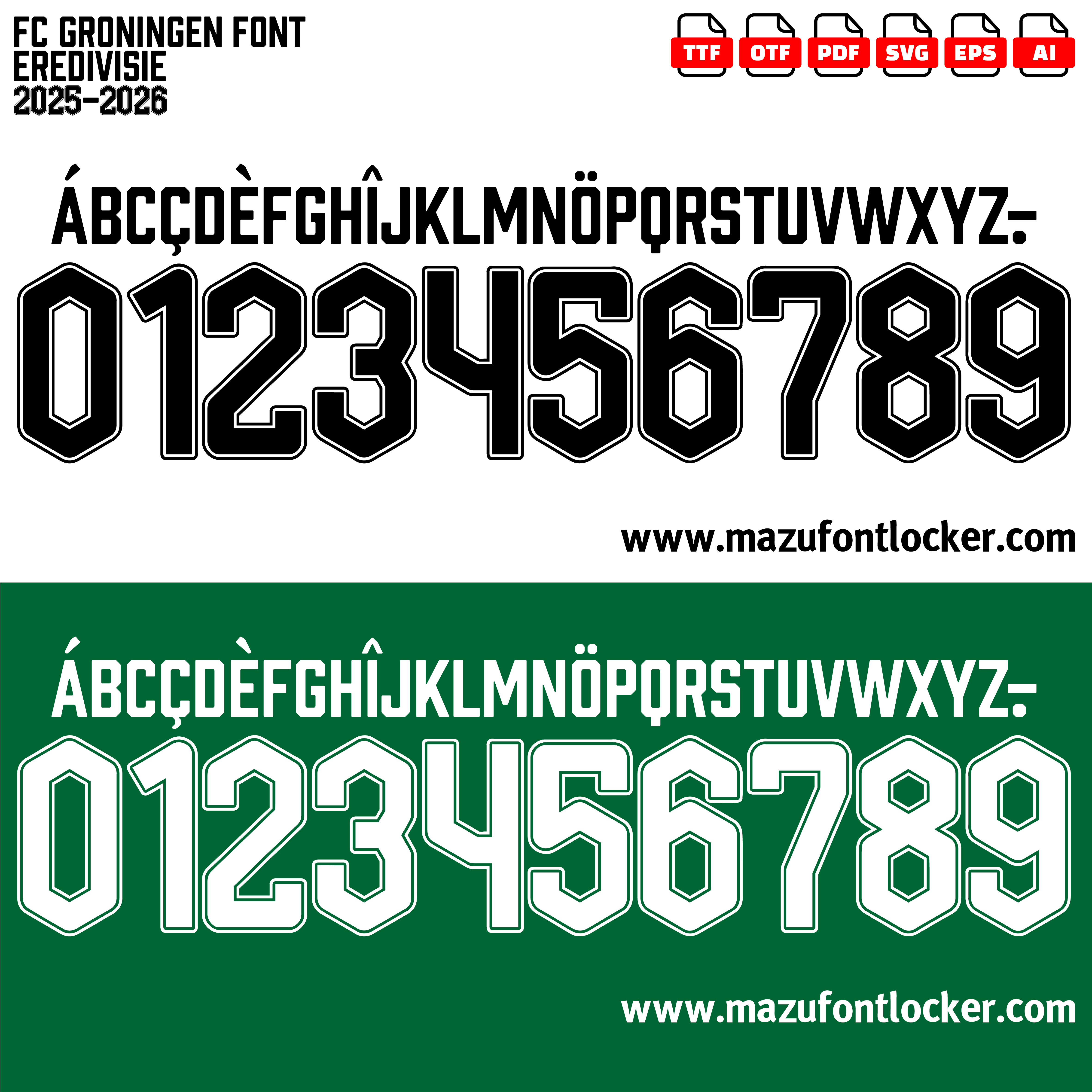 FC Groningen 2025-2026 Font Vector – Ultimate Trots van het Noorden Masterpiece