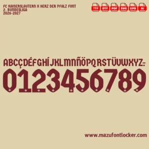 FC Kaiserslautern X Herz der Pfalz 2026-2027 Font Vector – Legendary Red Devils Masterpiece