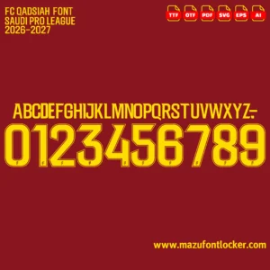 FC Qadsiah 2026-2027 Font Vector – Legendary Knights of the East Masterpiece