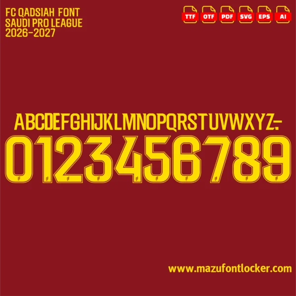 FC Qadsiah 2026-2027 Font Vector – Legendary Knights of the East Masterpiece