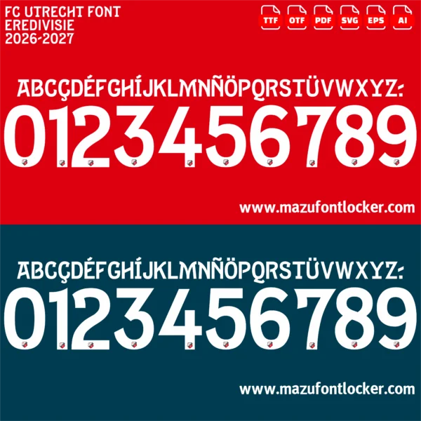 FC Utrecht 2026-2027 Font Vector – Stunning Domstedelingen Masterpiece