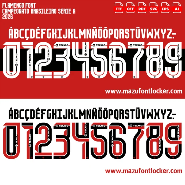 Flamengo 2026 Font Vector – Stunning Rubro-Negro Masterpiece