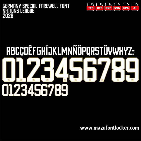 Germany Special Farewell Nations League 2026 Font Vector – Legendary Die Mannschaft Masterpiece