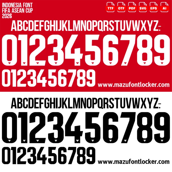 Indonesia FIFA ASEAN Cup 2026 Font Vector – Legendary Garuda Masterpiece