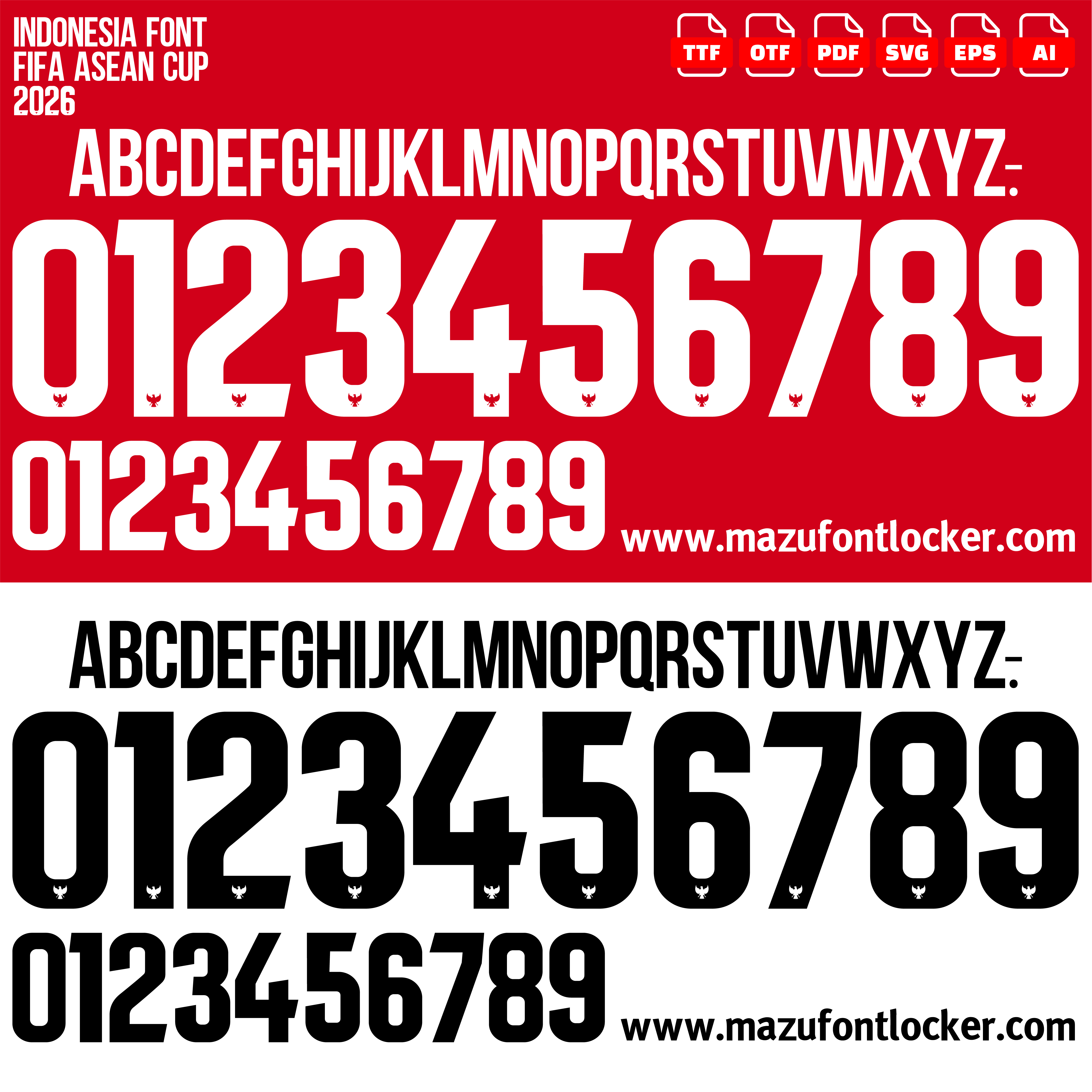 Indonesia FIFA ASEAN Cup 2026 Font Vector – Legendary Garuda Masterpiece