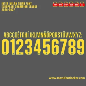Inter Milan UCL Third 2026-2027 Font Vector – Legendary Nerazzurri Masterpiece
