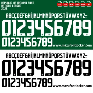 Ireland Nations League 2026 Font Vector – Legendary Boys in Green Masterpiece