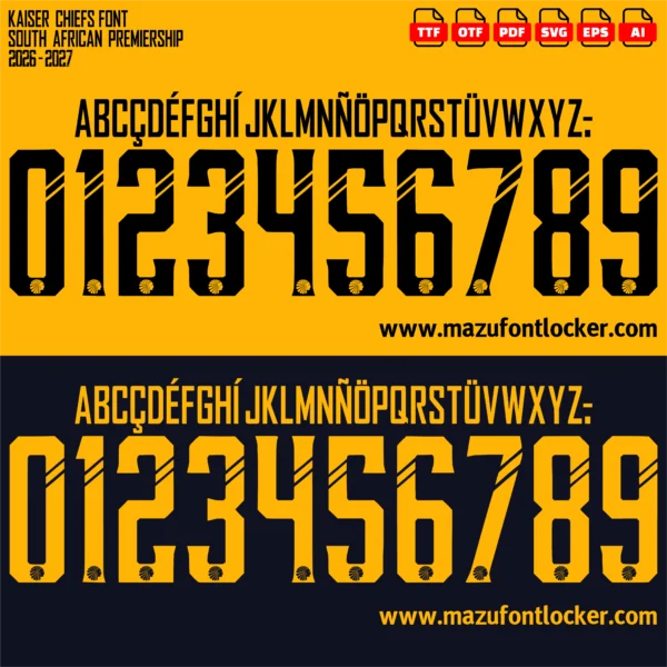 Kaiser Chiefs 2026-2027 Font Vector – Legendary Amakhosi Masterpiece