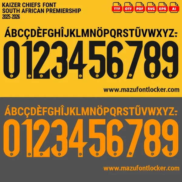 Kaizer Chiefs 2025-2026 Font Vector – Stunning Amakhosi Masterpiece