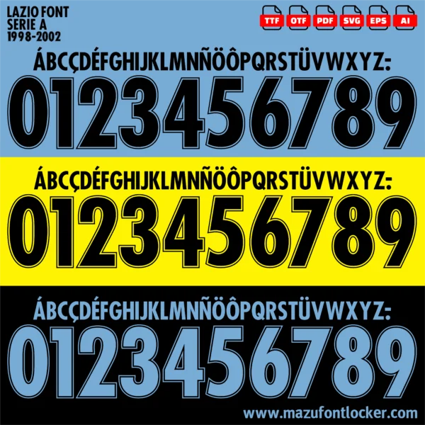 Lazio 1998-2002 Font Vector – Epic Aquile Masterpiece