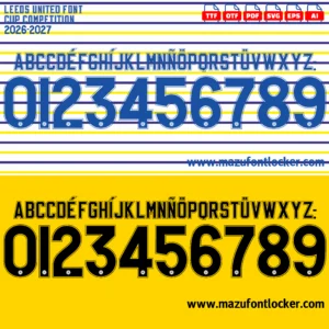 Leeds United 2026-2027 Font Vector – Stunning Whites Masterpiece