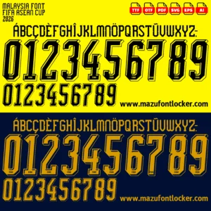 Malaysia FIFA ASEAN Cup 2026 Font Vector – Powerful Harimau Malaya Masterpiece