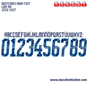 Monterrey Away 2026-2027 Font Vector – Legendary Rayados Masterpiece