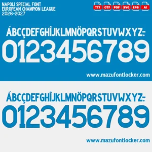 Napoli Special UCL 2026-2027 Font Vector – Epic Partenopei Masterpiece