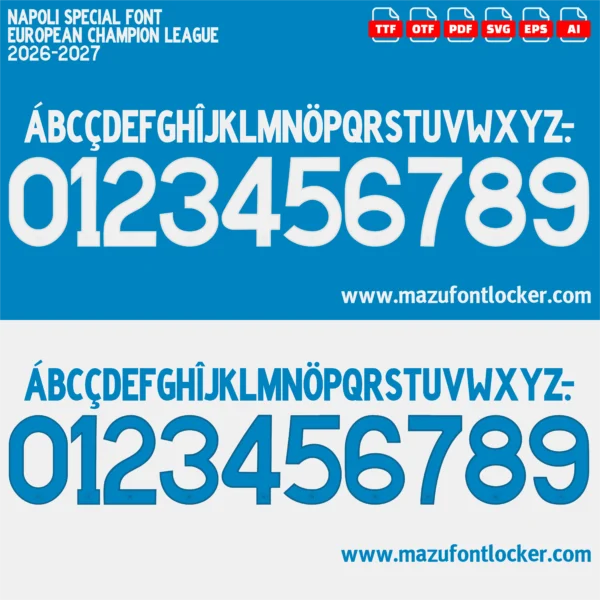 Napoli Special UCL 2026-2027 Font Vector – Epic Partenopei Masterpiece