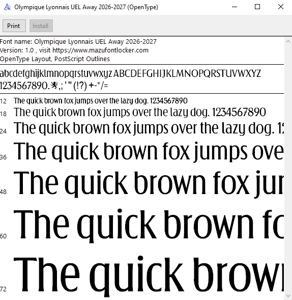Olympique Lyon UEL 2026-2027 Font Vector – Stunning Les Gones Masterpiece