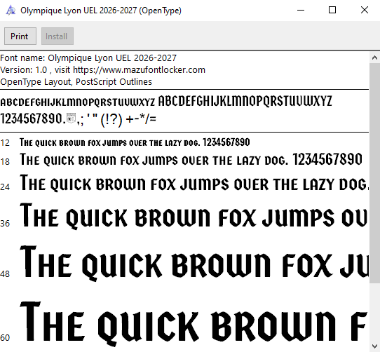Olympique Lyon UEL 2026-2027 Font Vector – Stunning Les Gones Masterpiece