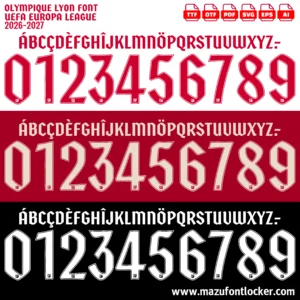 Olympique Lyon UEL 2026-2027 Font Vector – Stunning Les Gones Masterpiece