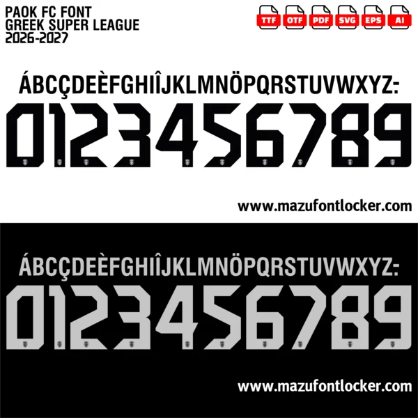 PAOK FC 2026-2027 Font Vector – Stunning Double-Headed Eagle Masterpiece