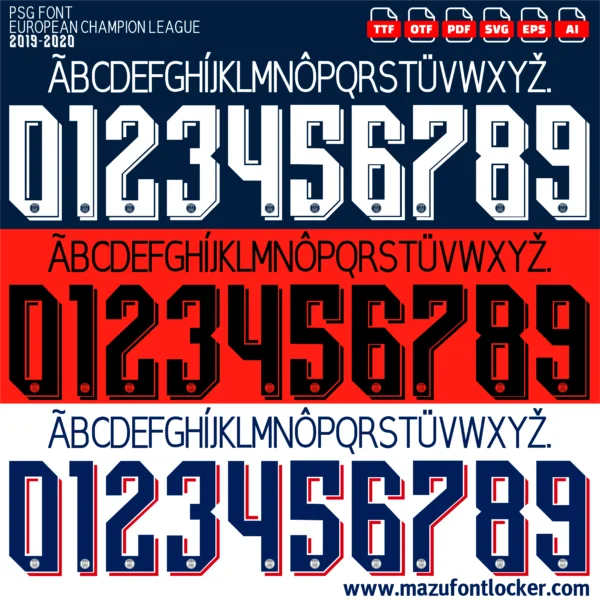 PSG UCL 2019-2020 Font Vector – Epic Les Parisiens Masterpiece