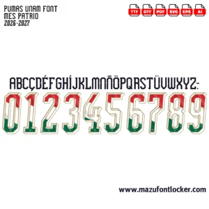 Pumas UNAM Mes Patrio 2026-2027 Font Vector – Epic Pumas Masterpiece