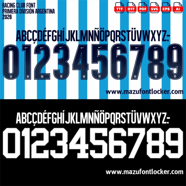Racing Club 2026 Font Vector – Legendary La Academia Masterpiece