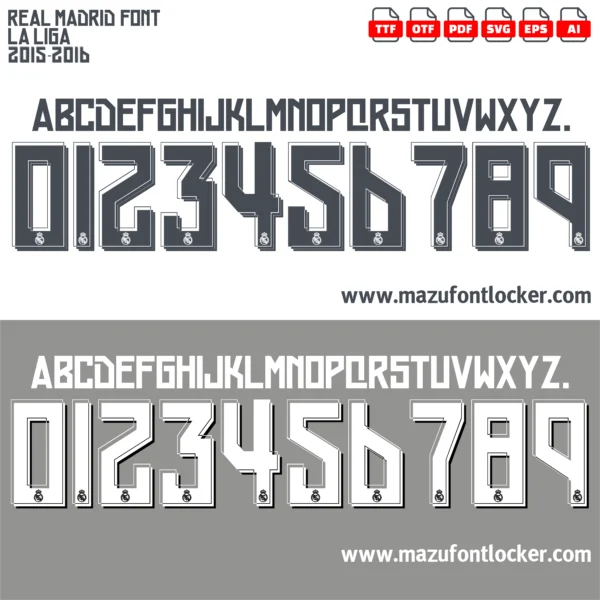 Real Madrid 2015-2016 Font Vector – Stunning Los Blancos Masterpiece