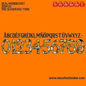 Real Madrid Tour USA 2024 Font Vector – Epic Los Blancos Masterpiece
