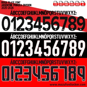 River Plate 2025-2026 Font Vector – Stunning Millonarios Masterpiece