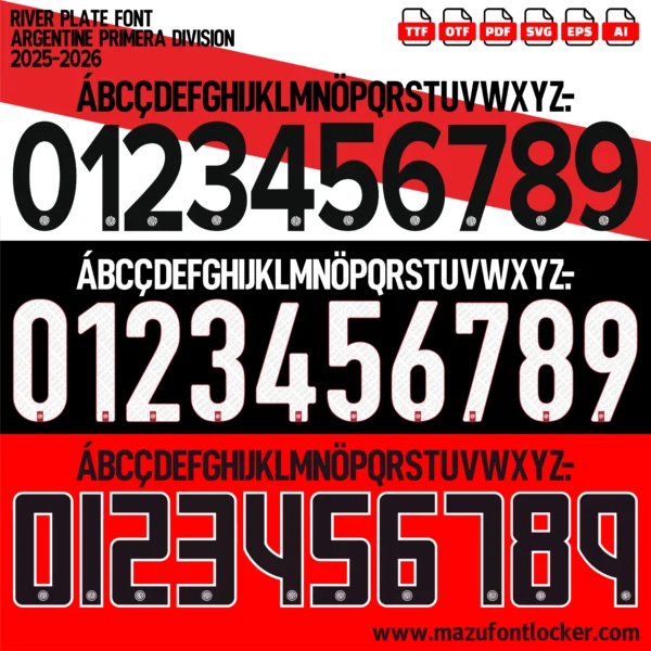 River Plate 2025-2026 Font Vector – Stunning Millonarios Masterpiece