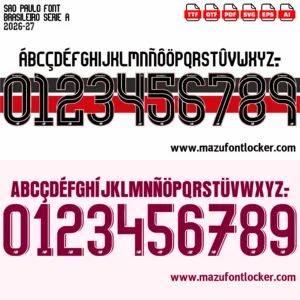 Sao Paulo 2026-2027 Font Vector – Epic Tricolor Paulista Masterpiece