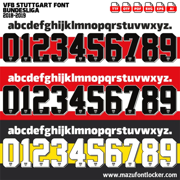 VfB Stuttgart 2018-2019 Font Vector – Epic Schwaben Masterpiece