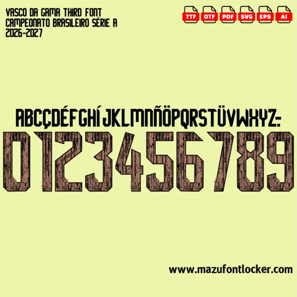Vasco da Gama Third 2026-2027 Font Vector – Stunning Cruzmaltino Masterpiece