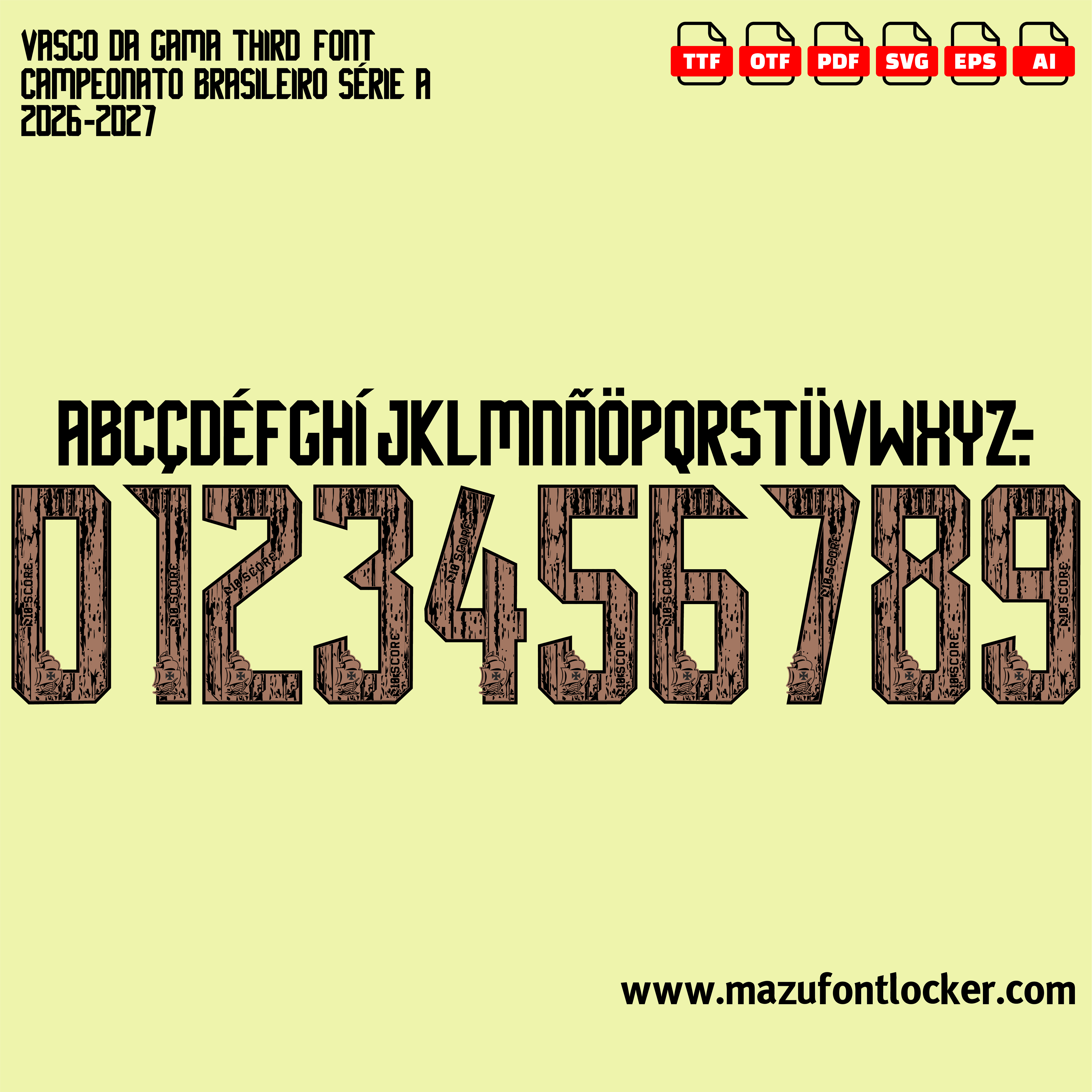 Vasco da Gama Third 2026-2027 Font Vector – Stunning Cruzmaltino Masterpiece