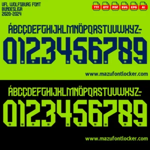 VfL Wolfsburg 2020-2024 Font Vector – Stunning Wolves Masterpiece