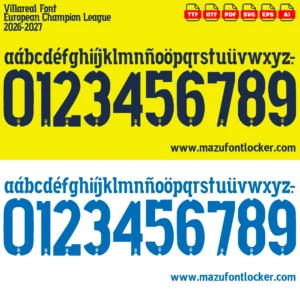 Villarreal UCL 2026-2027 Font Vector – Epic Submarino Amarillo Masterpiece