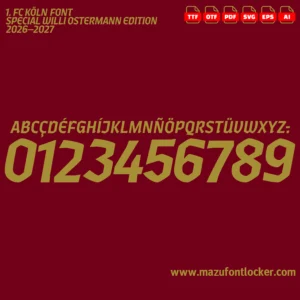 1. FC Köln Special 2026–2027 Willi Ostermann Edition Font Vector – Legendary Geißböcke Masterpiece
