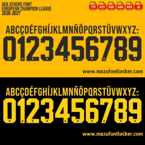 AEK Athens UCL 2026-2027 Font Vector – Legendary Dikefalos Aetos Masterpiece