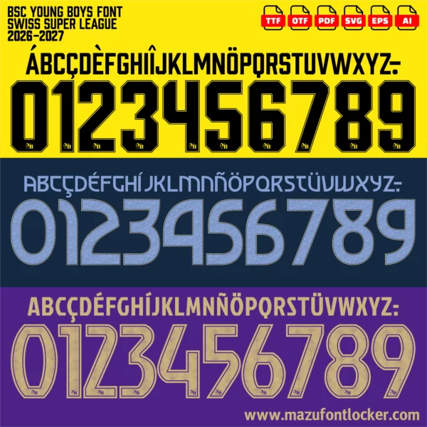 BSC Young Boys 2026-2027 Font Vector – Legendary Gelb-Schwarzen Masterpiece