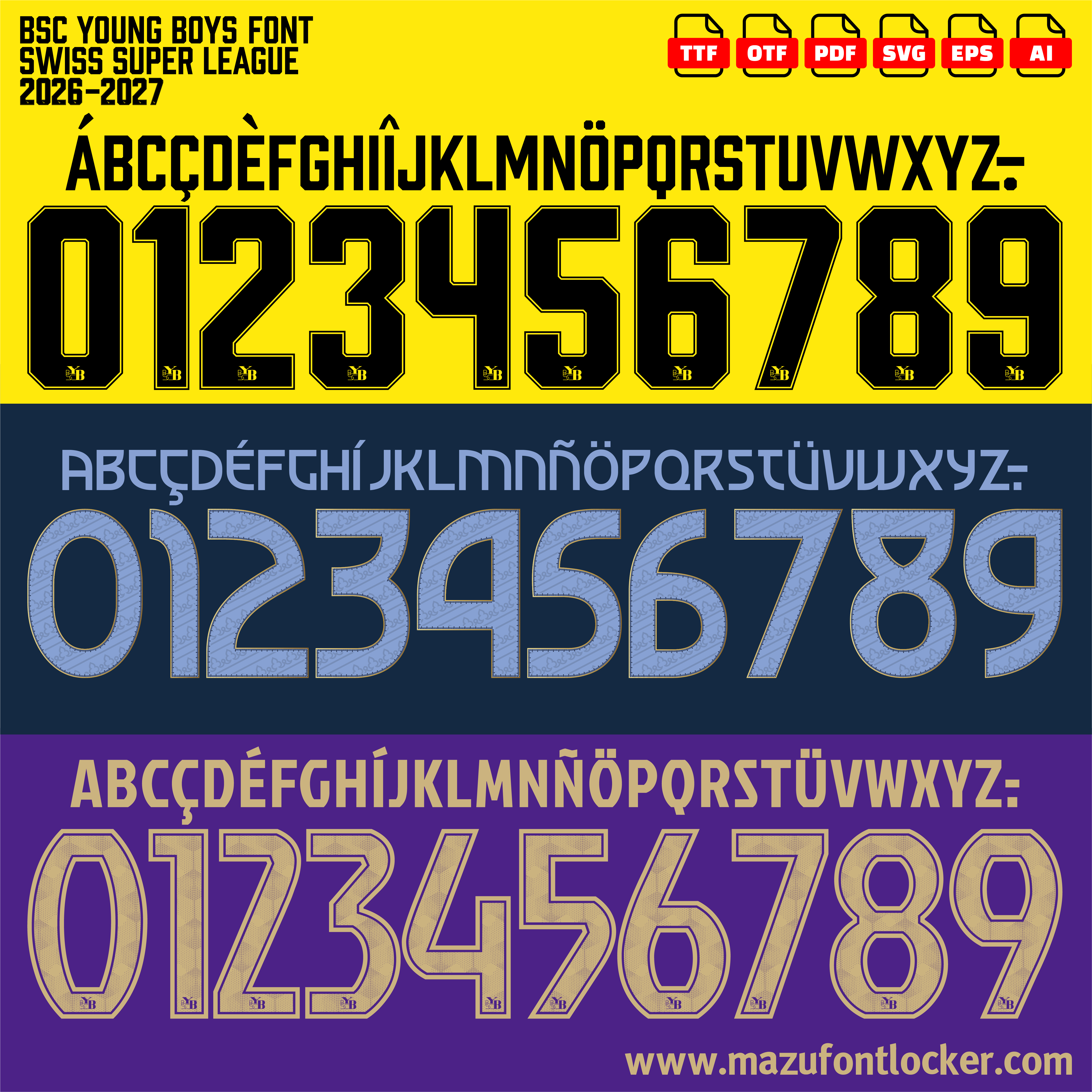 BSC Young Boys 2026-2027 Font Vector – Legendary Gelb-Schwarzen Masterpiece