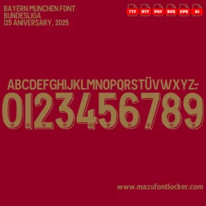 Bayern Munich 2025 125 Year Anniversary Font Vector – Legendary Die Roten Masterpiece