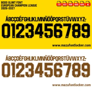 Bodo Glimt UCL 2026-2027 Font Vector – Legendary Superlaget Masterpiece