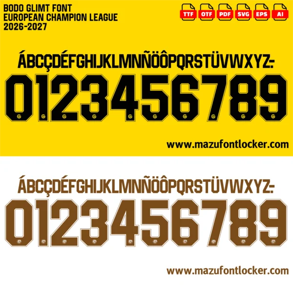 Bodo Glimt UCL 2026-2027 Font Vector – Legendary Superlaget Masterpiece