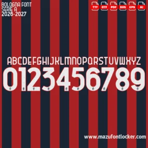 Bologna 2026-2027 Font Vector – Legendary Rossoblù Masterpiece