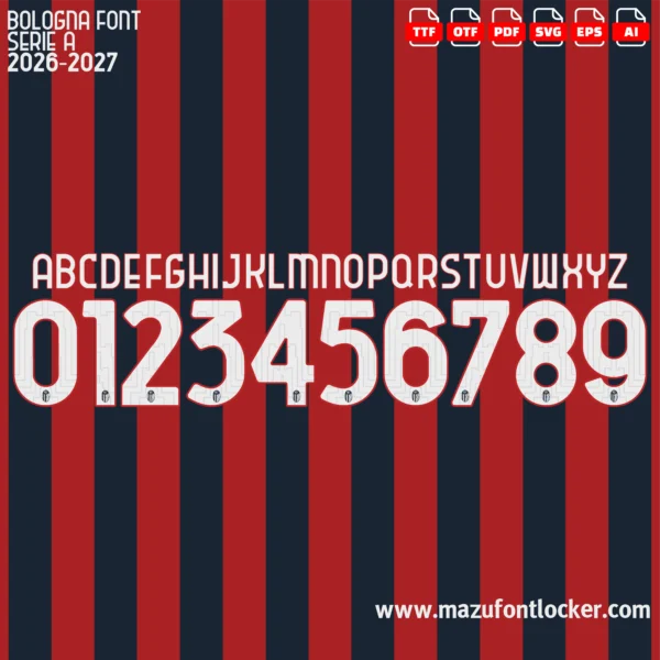 Bologna 2026-2027 Font Vector – Legendary Rossoblù Masterpiece