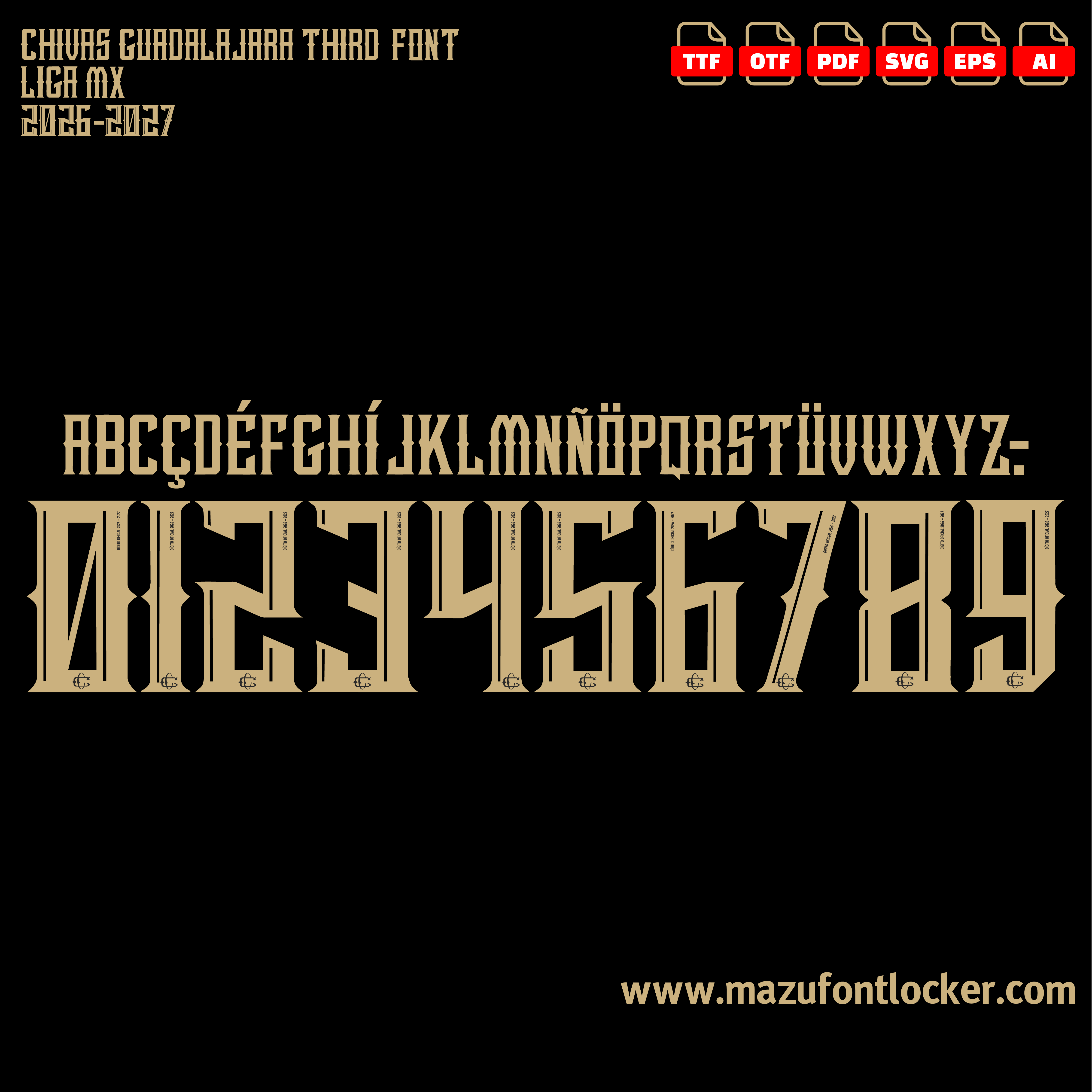 Chivas Guadalajara Third 2026-2027 Font Vector – Epic Rebaño Sagrado Masterpiece