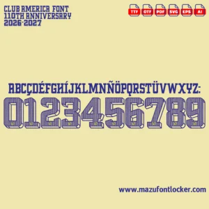 Club America 2026-2027 110th Anniversary Font Vector – Legendary Las Águilas Masterpiece